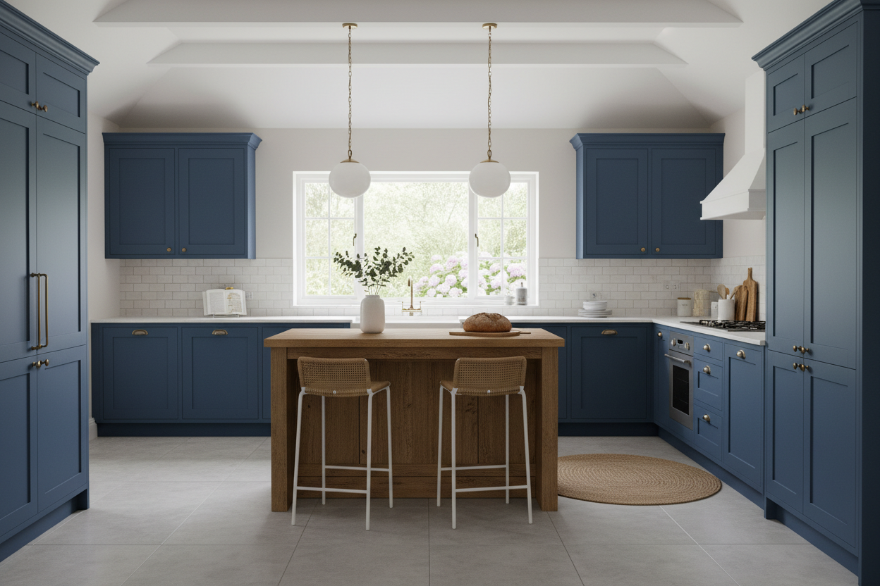 Blauwe landelijke keuken: voeg kleur en charme toe aan je interieur
